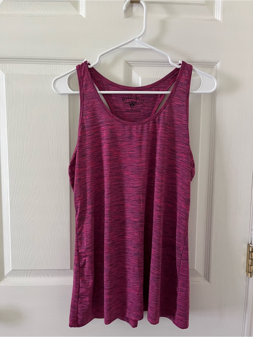 Beverly Hills Polo Club Women's Marled Raspberry Tank Top